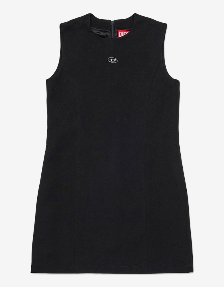 Girls Sleeveless Logo Dress in Black