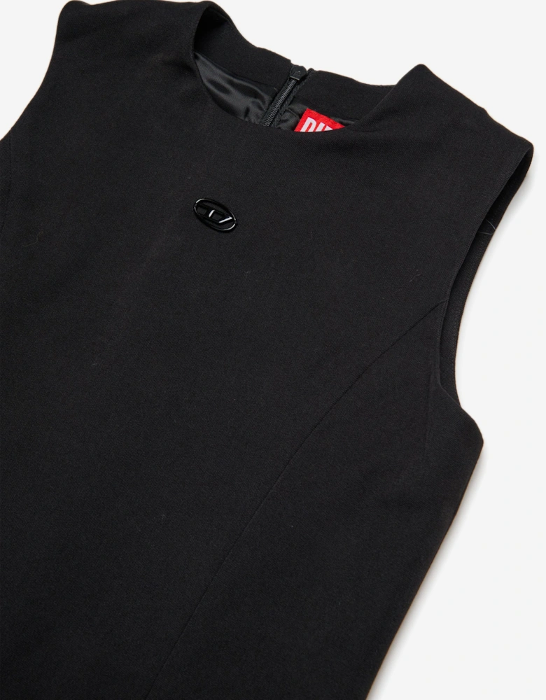 Girls Sleeveless Logo Dress in Black
