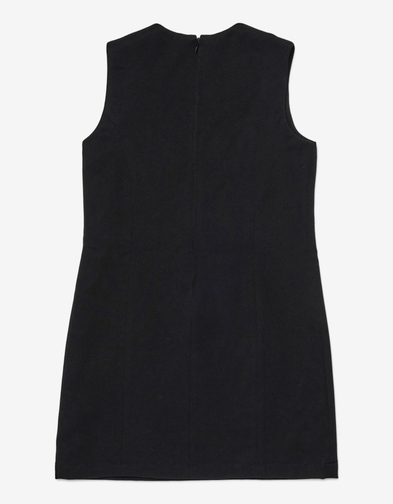 Girls Sleeveless Logo Dress in Black