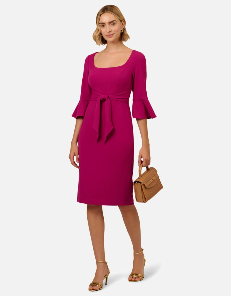 Bell Sleeve Tie Front Dress