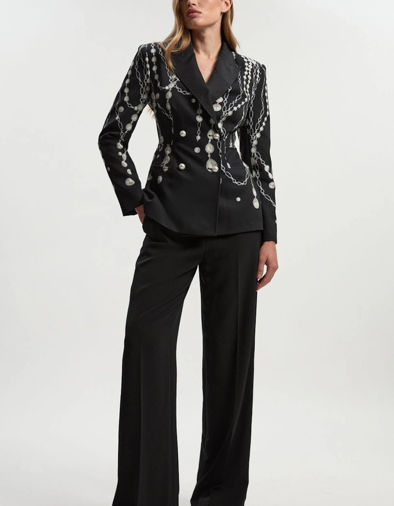 Archive Collection - Petite Satin Tailored Kickflare Trouser