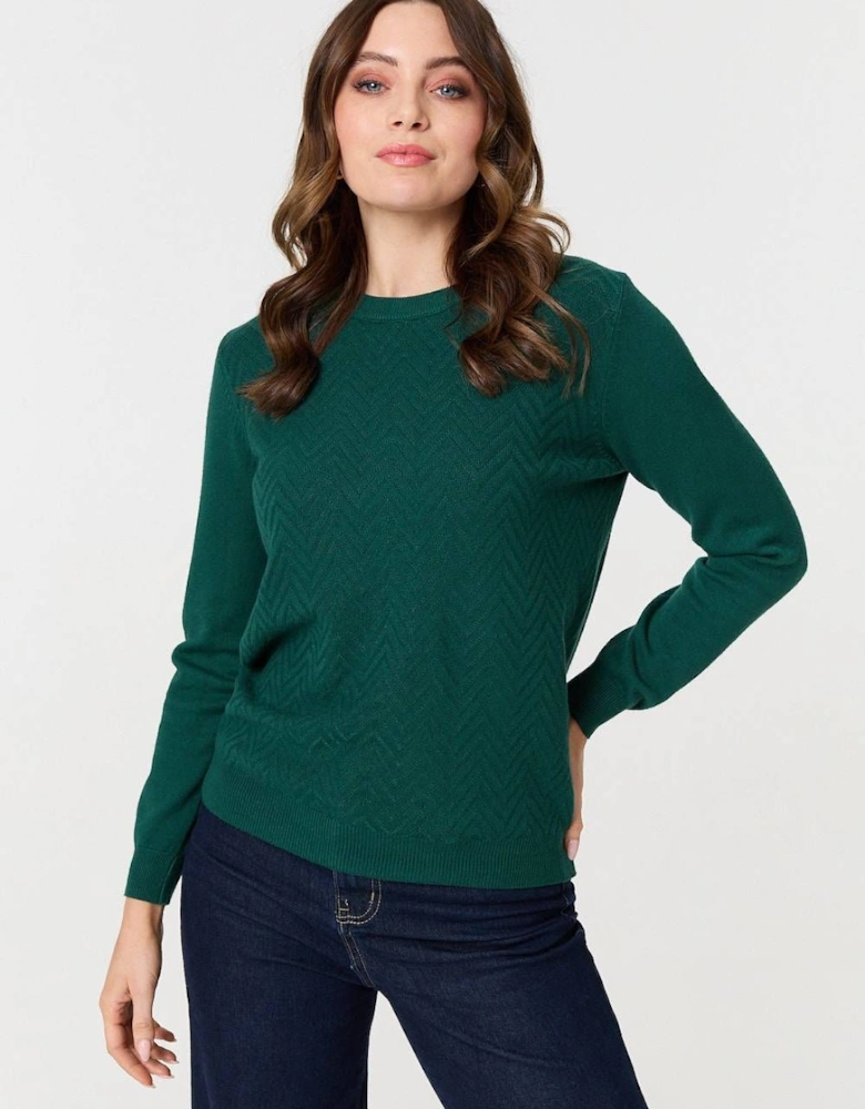 Chevron Soft Knit Long Sleeve Jumper