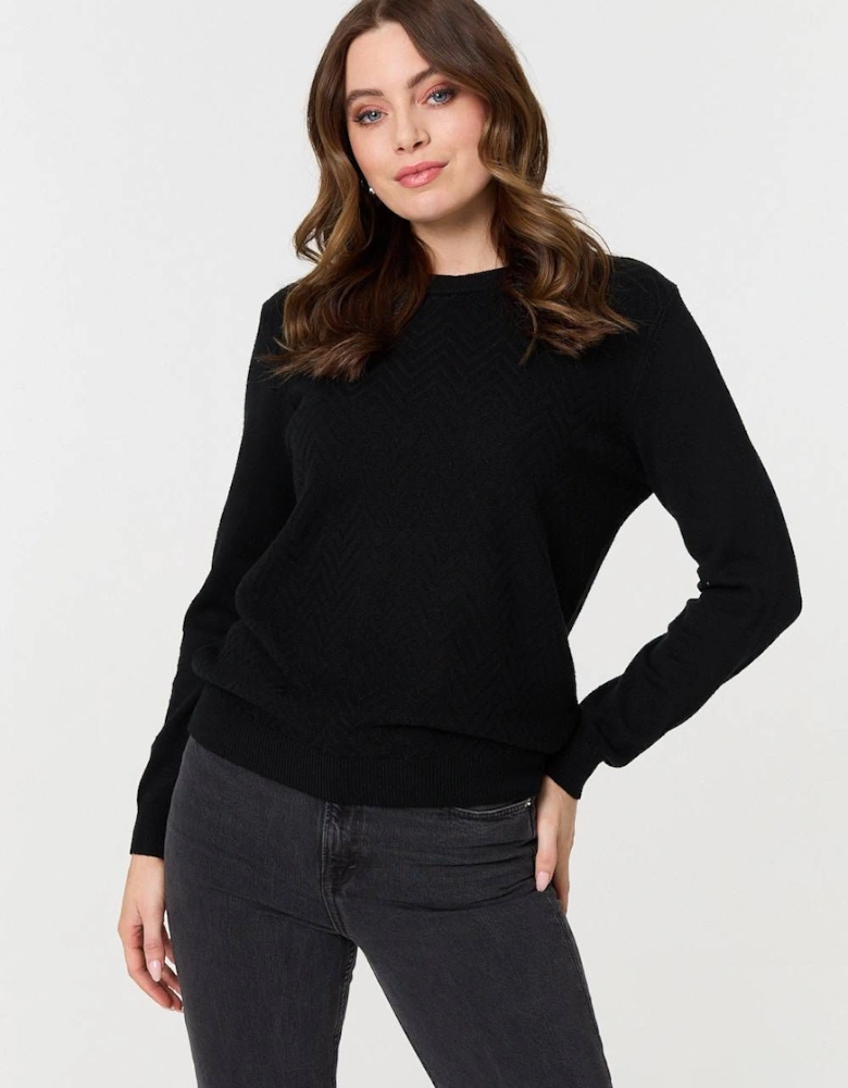 Chevron Soft Knit Long Sleeve Jumper