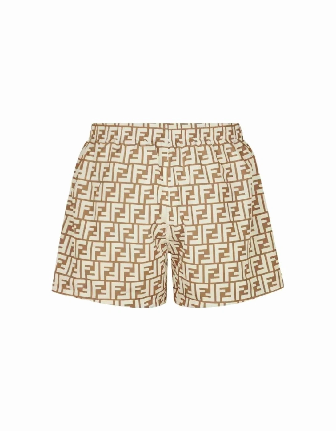 FF Motif Swim Shorts Brown