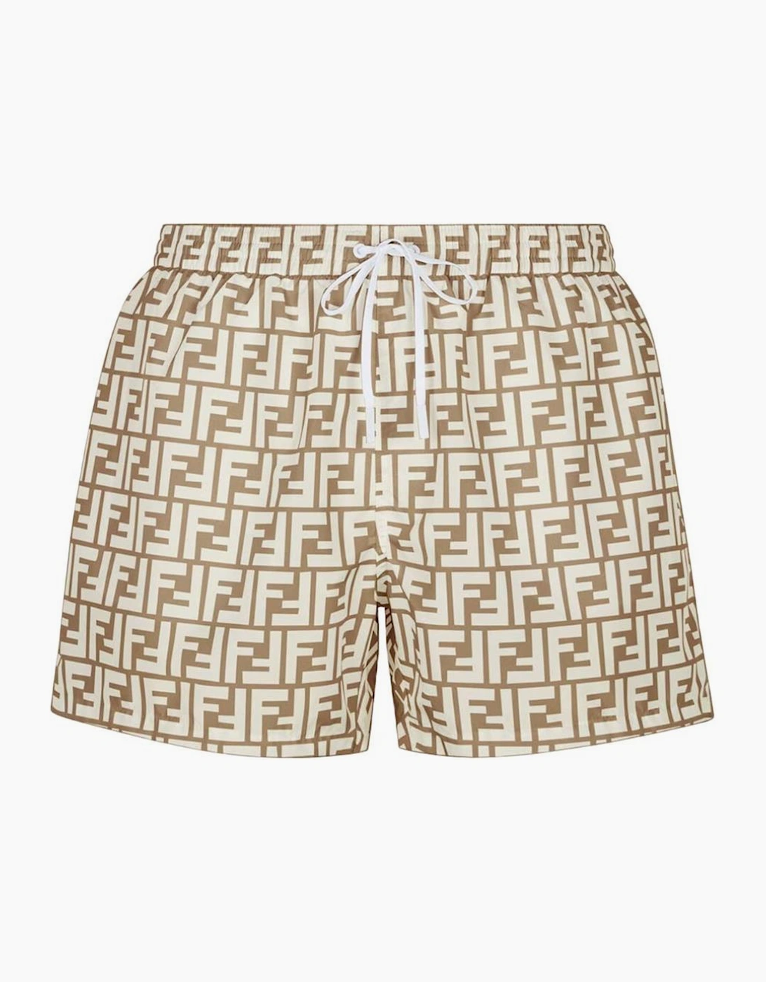 Men's Fendi FF Motif Swim Shorts Brown - Size: XL / 52