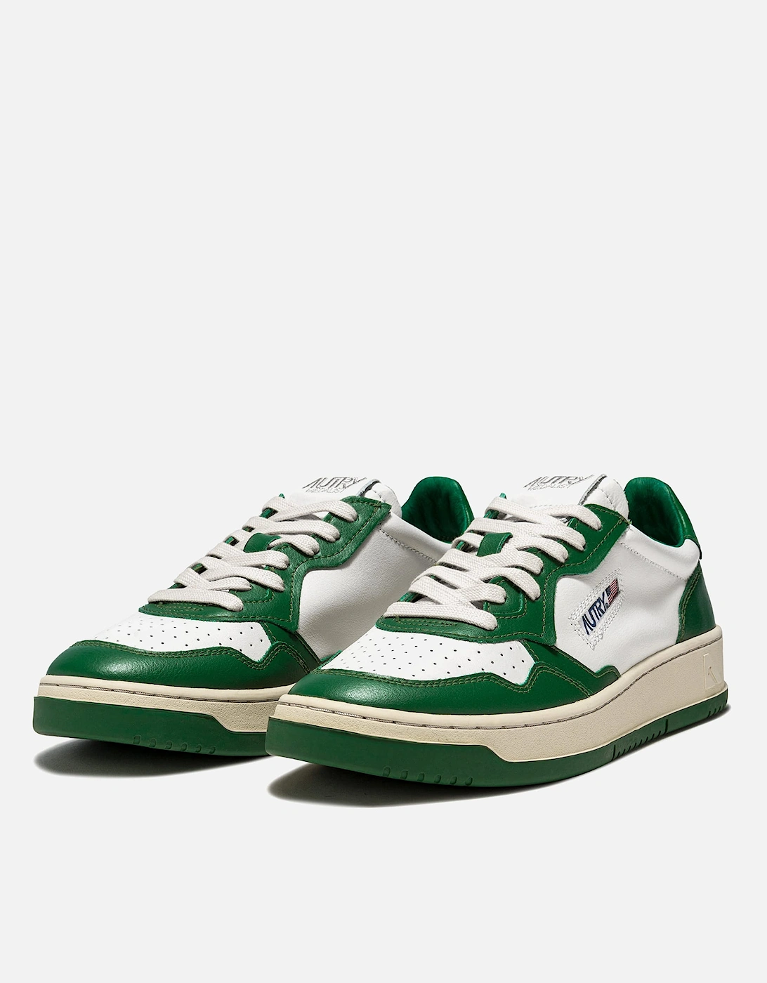 Bicolour Leather Court Trainers
