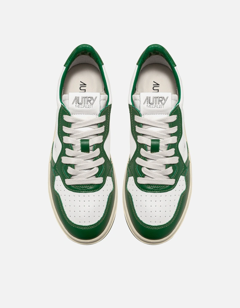 Bicolour Leather Court Trainers