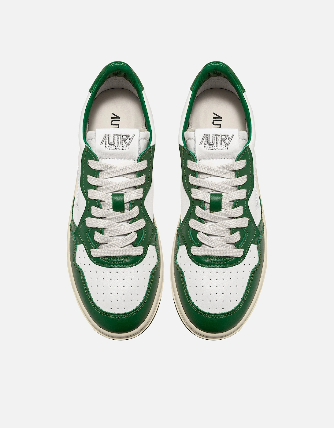 Bicolour Leather Court Trainers