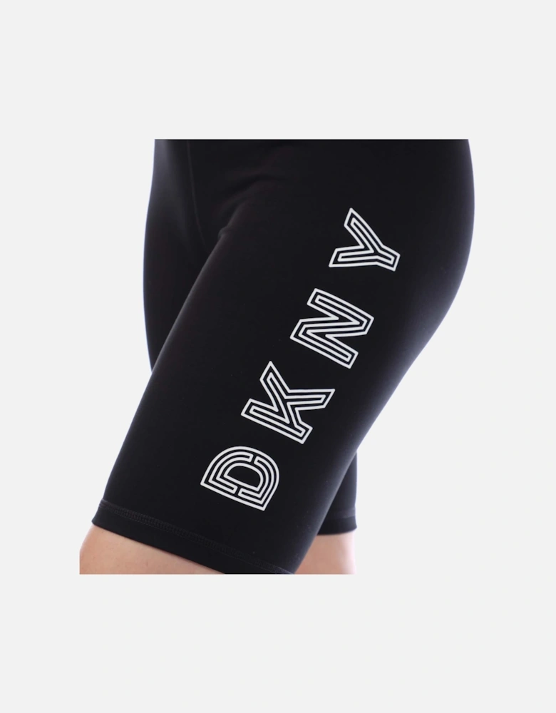 Track Logo High Waist Exercise Shorts