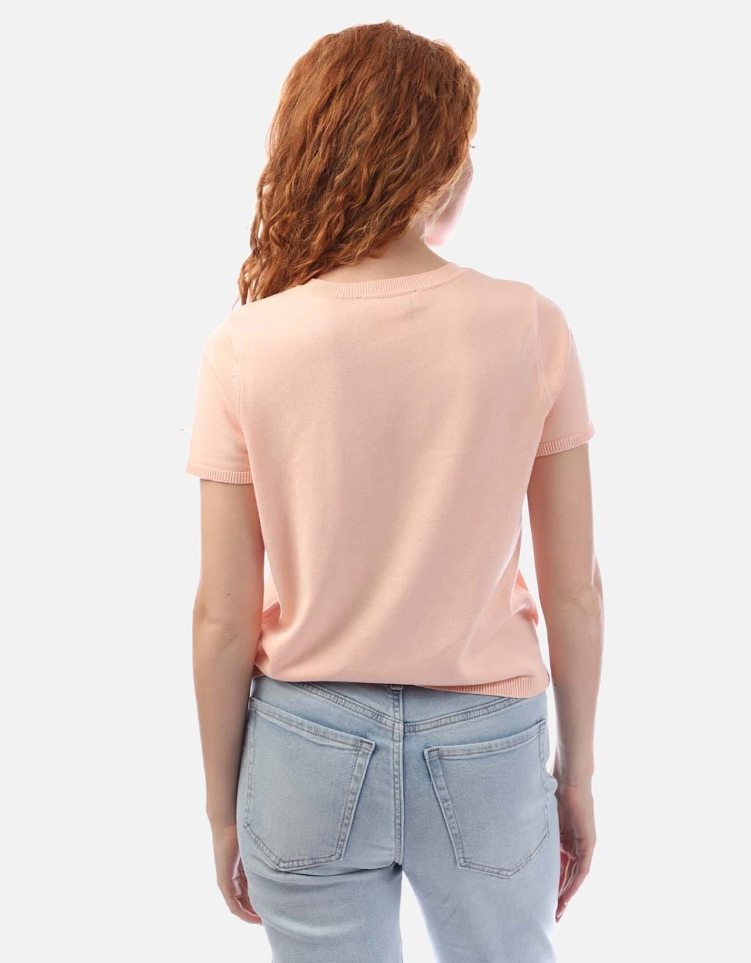 Short Sleeve Rhinestone Knit Sweater