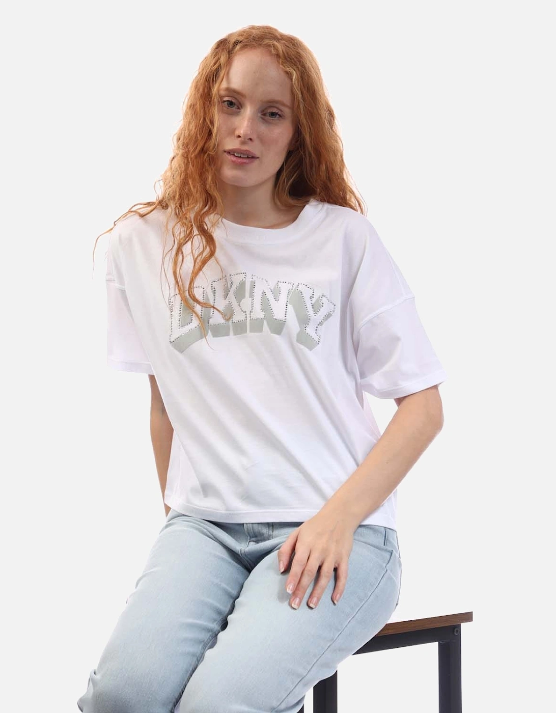 Flaked Rhinestone Logo T-shirt