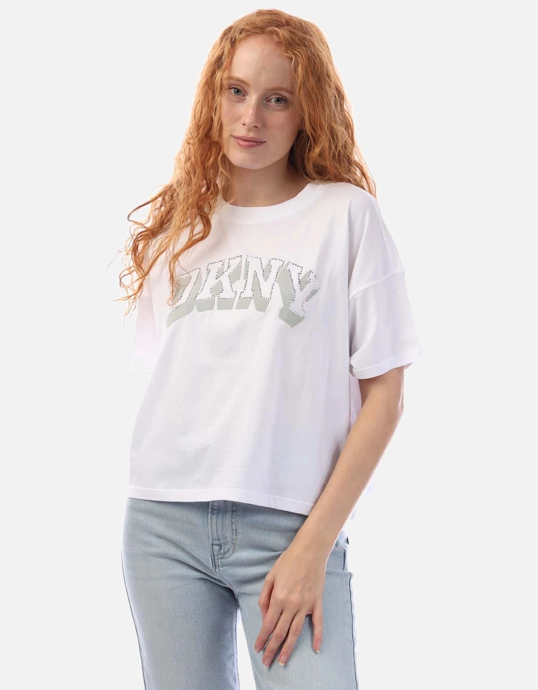Flaked Rhinestone Logo T-shirt, 5 of 4