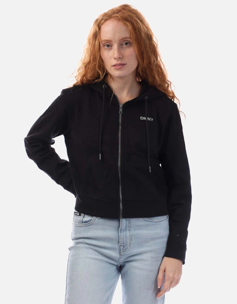 Mini Studded Logo Full Zip  Hoodie