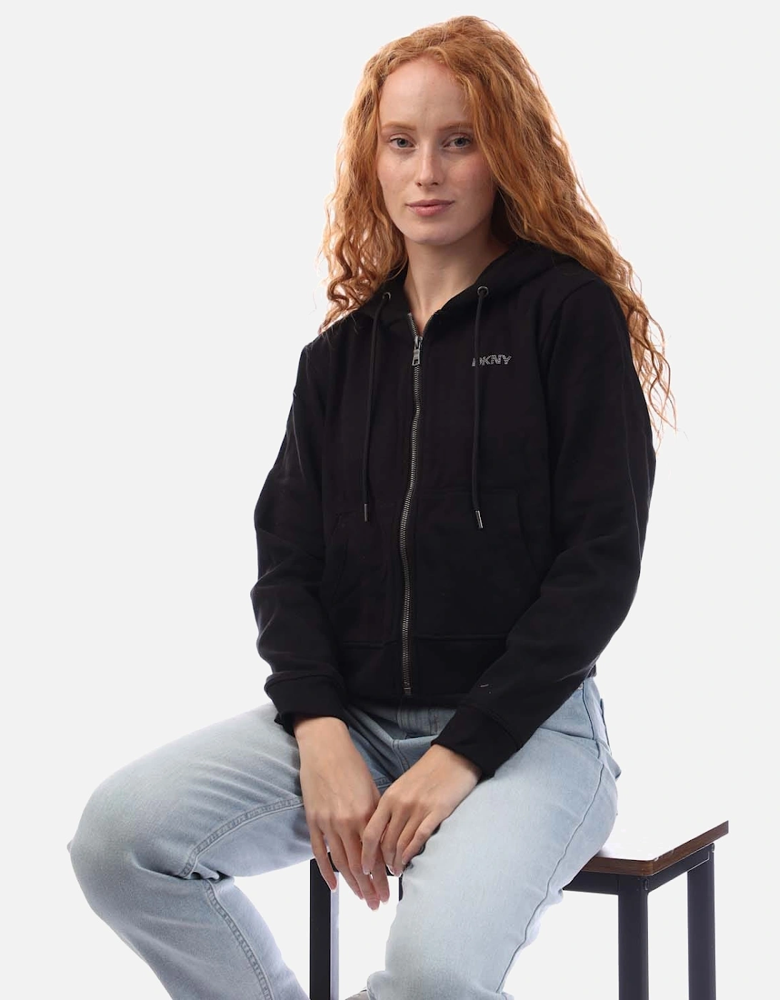 Mini Studded Logo Full Zip  Hoodie