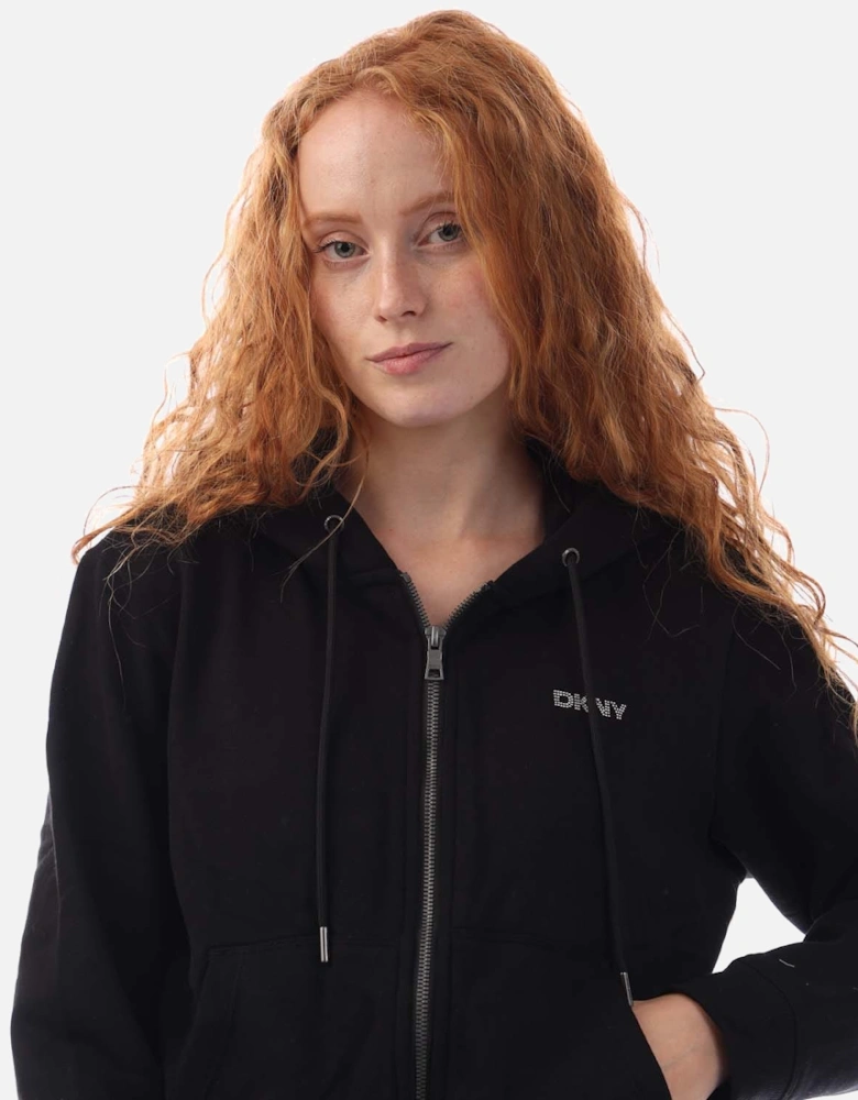 Mini Studded Logo Full Zip  Hoodie