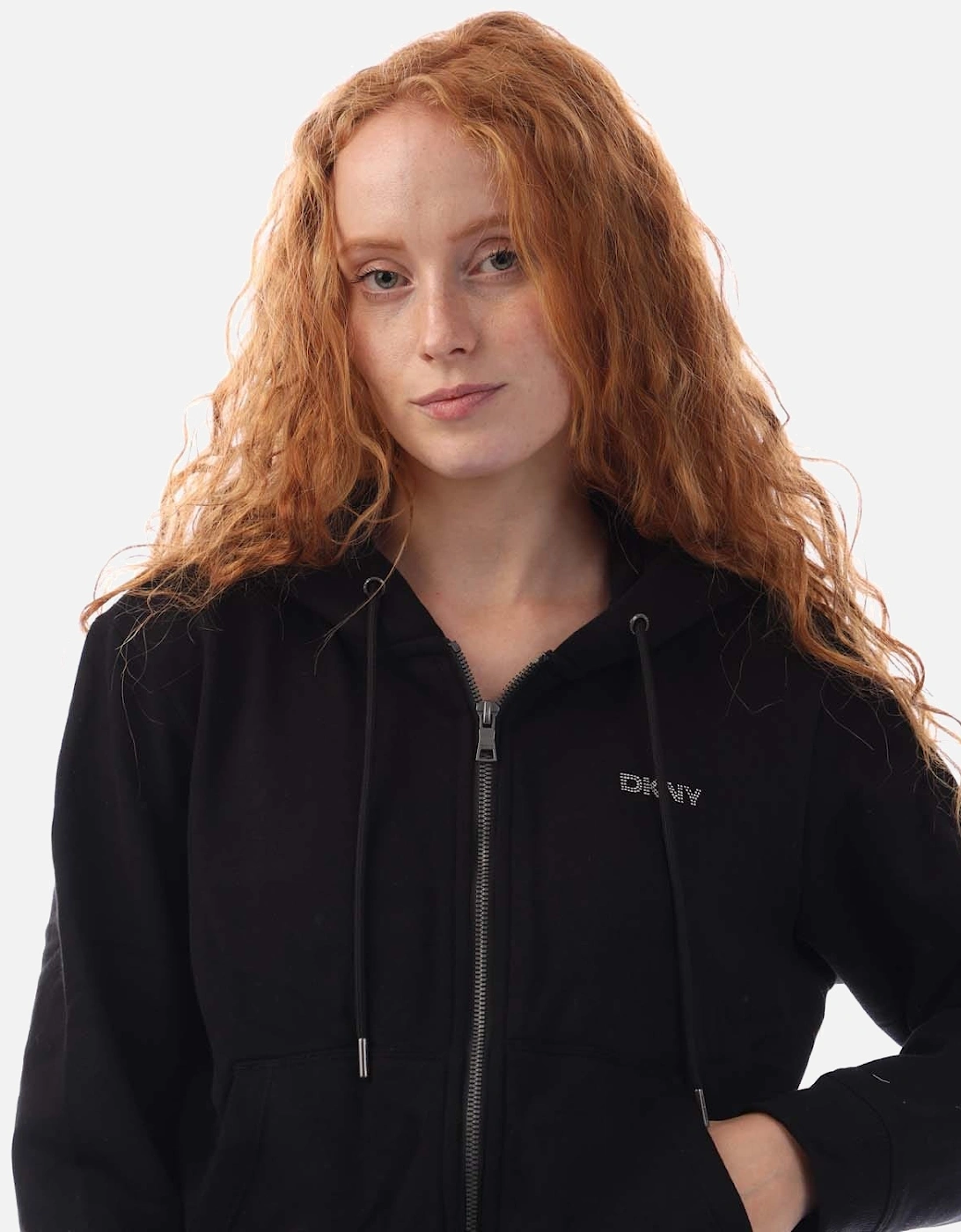 Mini Studded Logo Full Zip  Hoodie