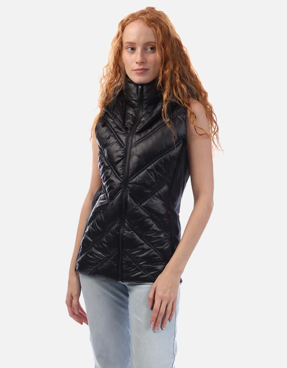 DKNY Women's Hooded Puffer Vest - Black - Size: 12