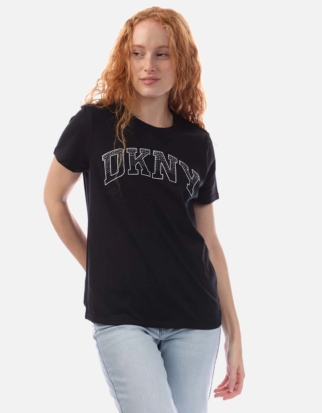 Arched Varsity Rhinestone Logo  T-Shirt, 5 of 4