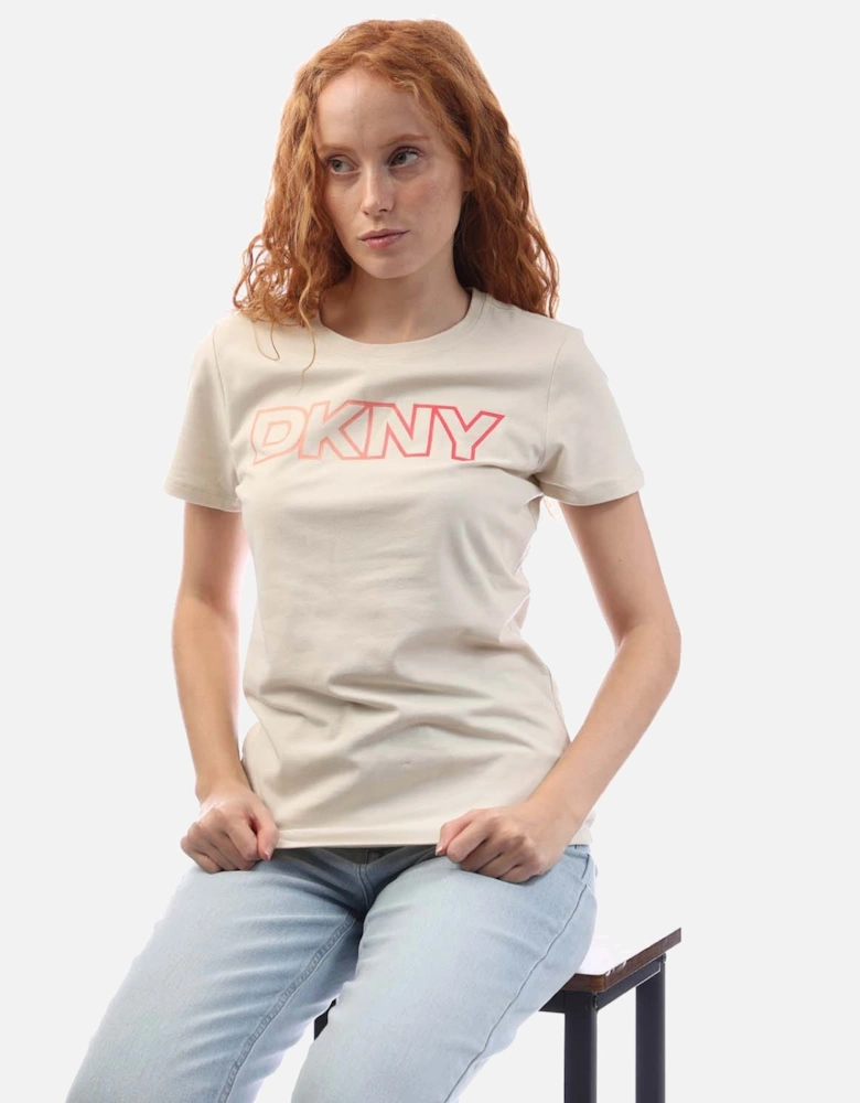 Ombre Outline Logo Crew Neck T-Shirt