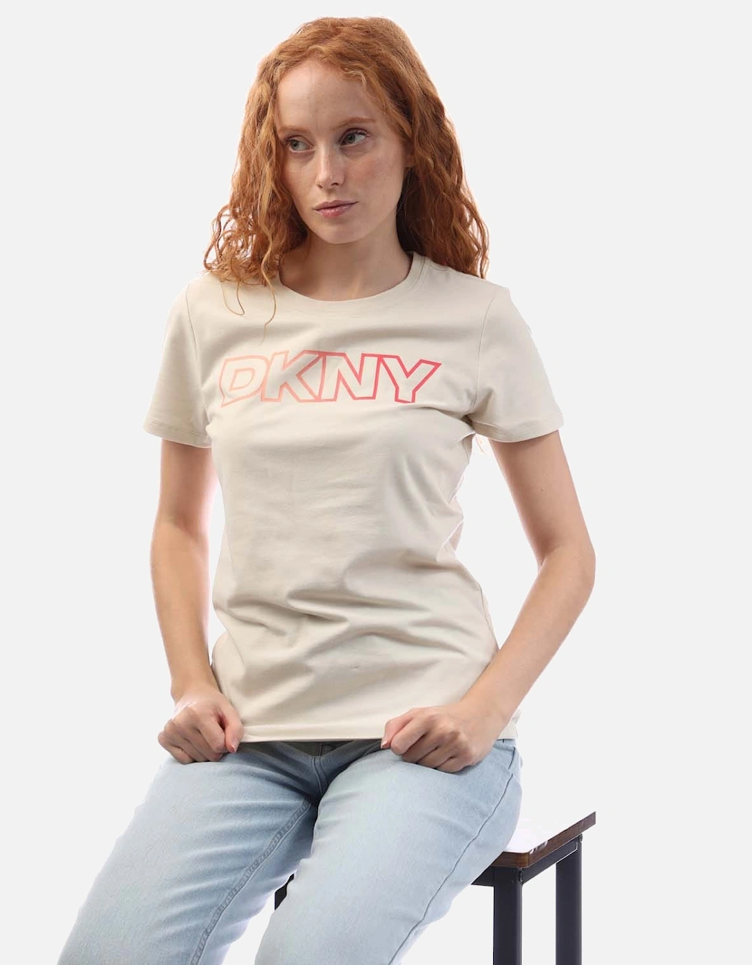 Ombre Outline Logo Crew Neck T-Shirt