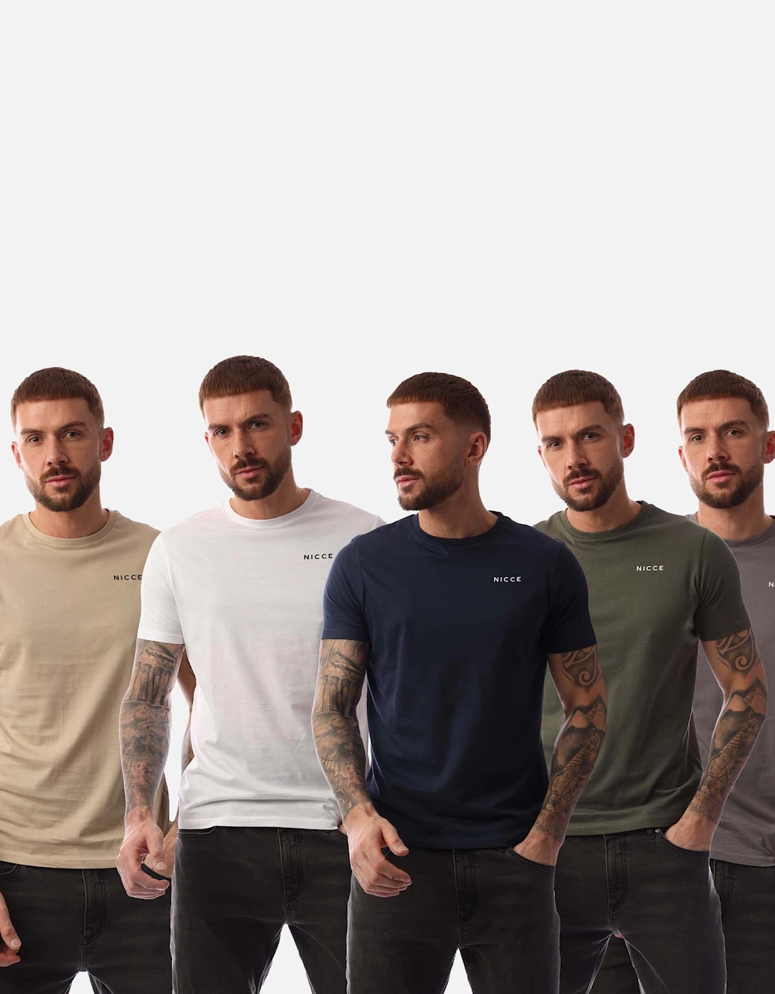 Mens Buena 5 Pack T-Shirts, 6 of 5