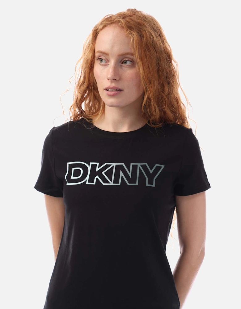 Ombre Outline Logo Crew Neck T-Shirt