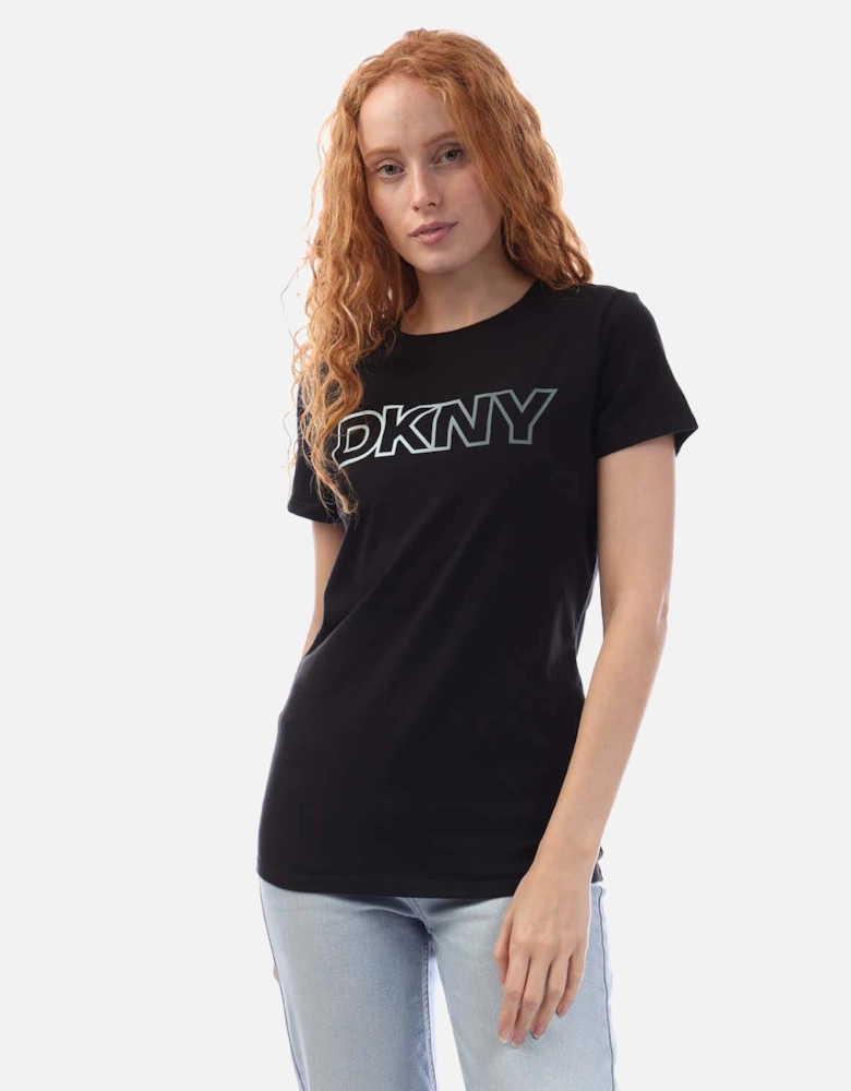 Ombre Outline Logo Crew Neck T-Shirt
