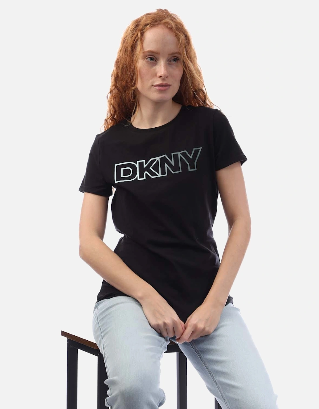 Ombre Outline Logo Crew Neck T-Shirt