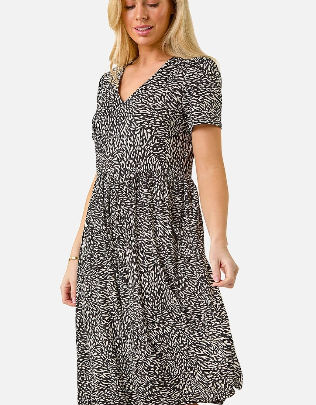 Petite Abstract Print Stretch Pocket Dress, 2 of 1