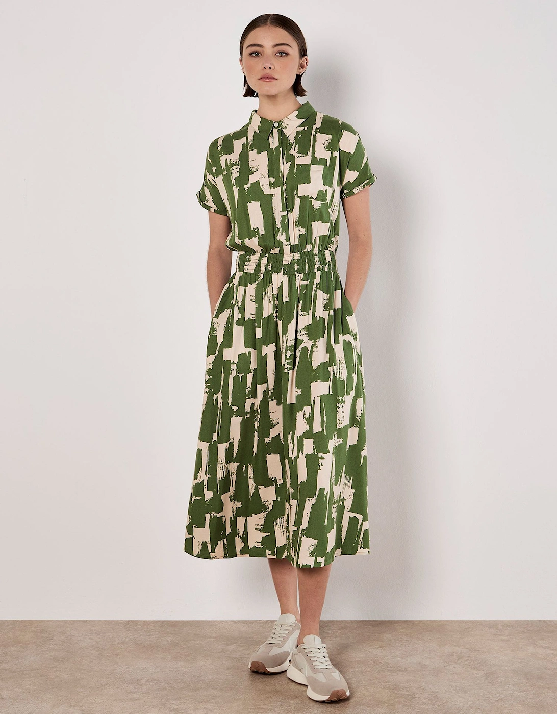 Brushstroke Squares Utility Midi Dress, 2 of 1