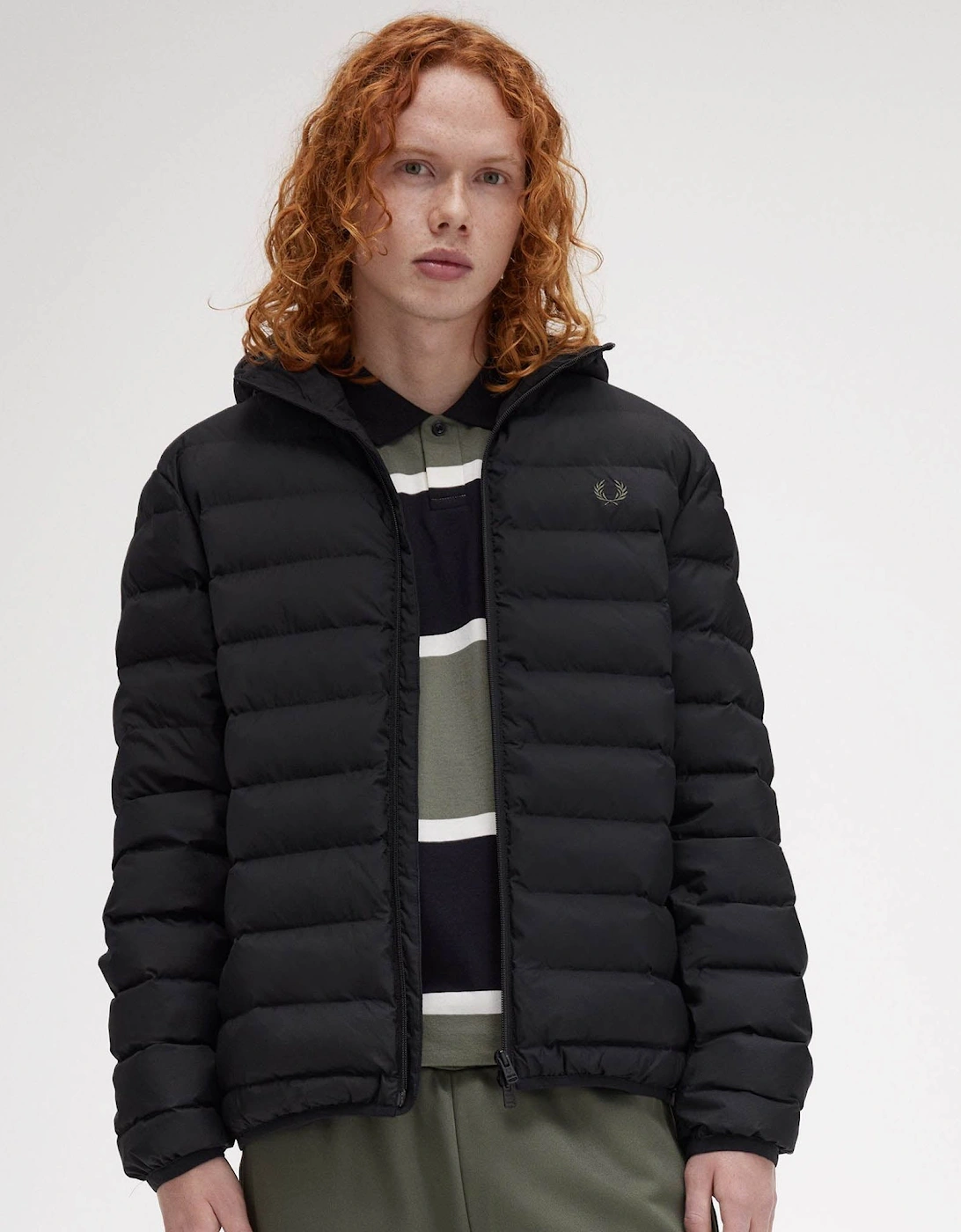 Mens Hooded Padded Jacket - Black 184