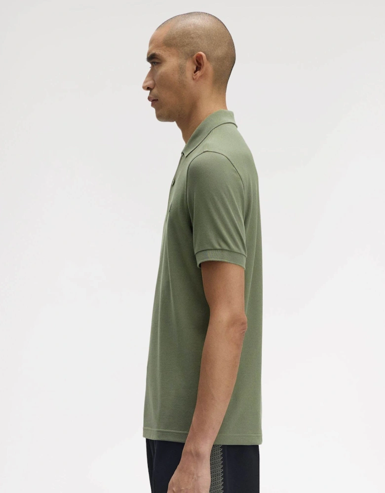 Mens Plain Signature Polo Shirt - Laurel Wreath Green/Black/Black Z50