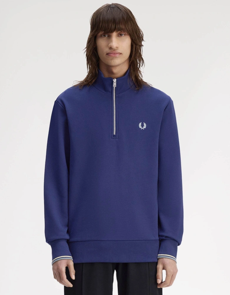Mens Half Zip Sweatshirt - French Navy/Champion's Gold/Stockport Blue 48A
