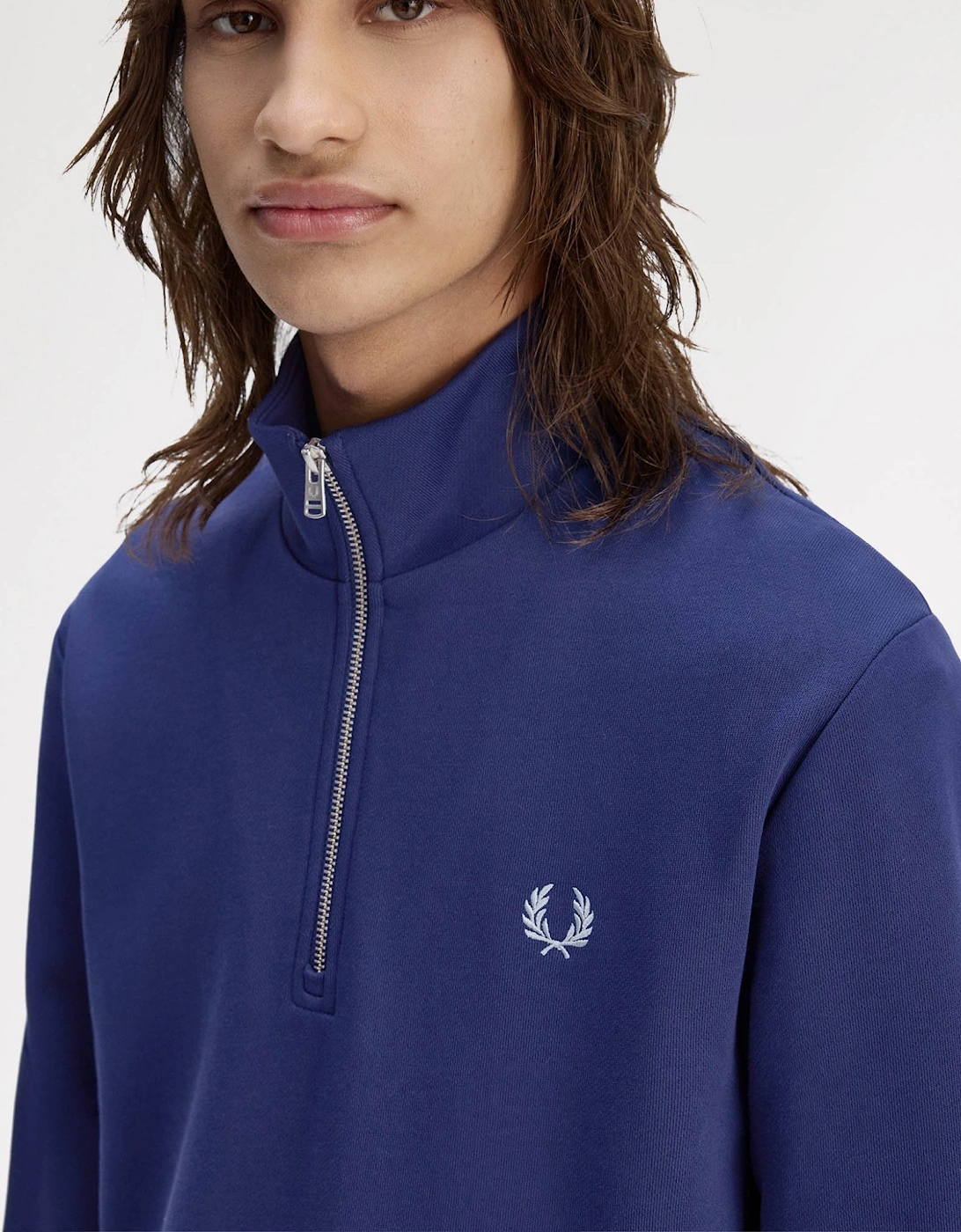 Mens Half Zip Sweatshirt - French Navy/Champion's Gold/Stockport Blue 48A