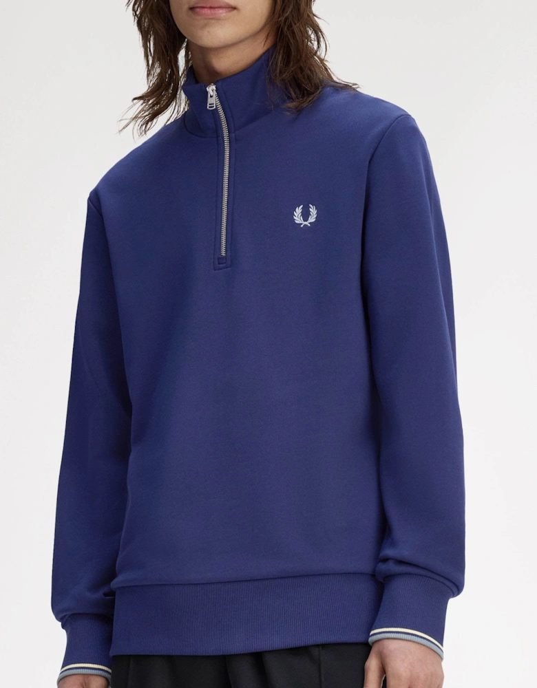 Mens Half Zip Sweatshirt - French Navy/Champion's Gold/Stockport Blue 48A