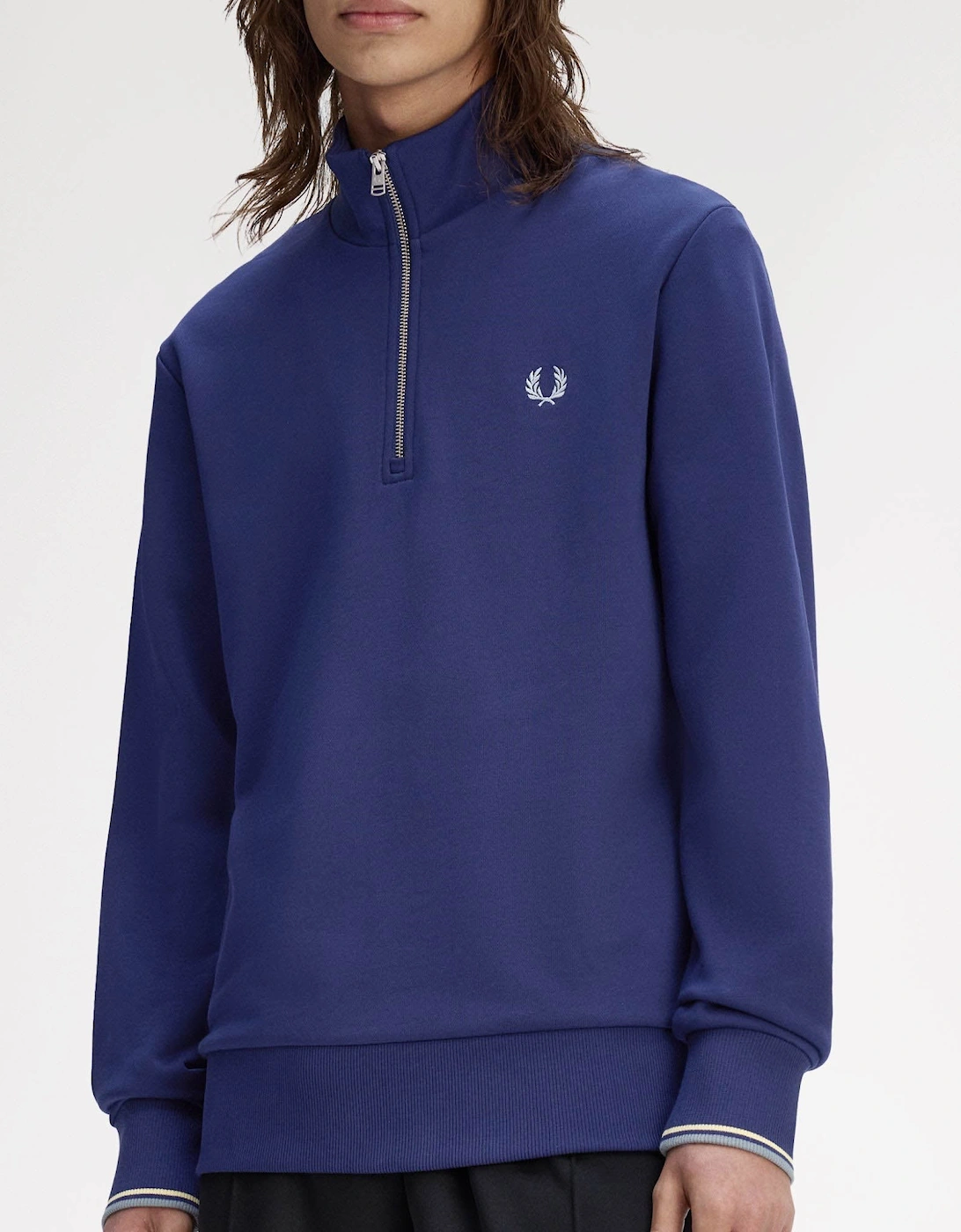 Mens Half Zip Sweatshirt - French Navy/Champion's Gold/Stockport Blue 48A