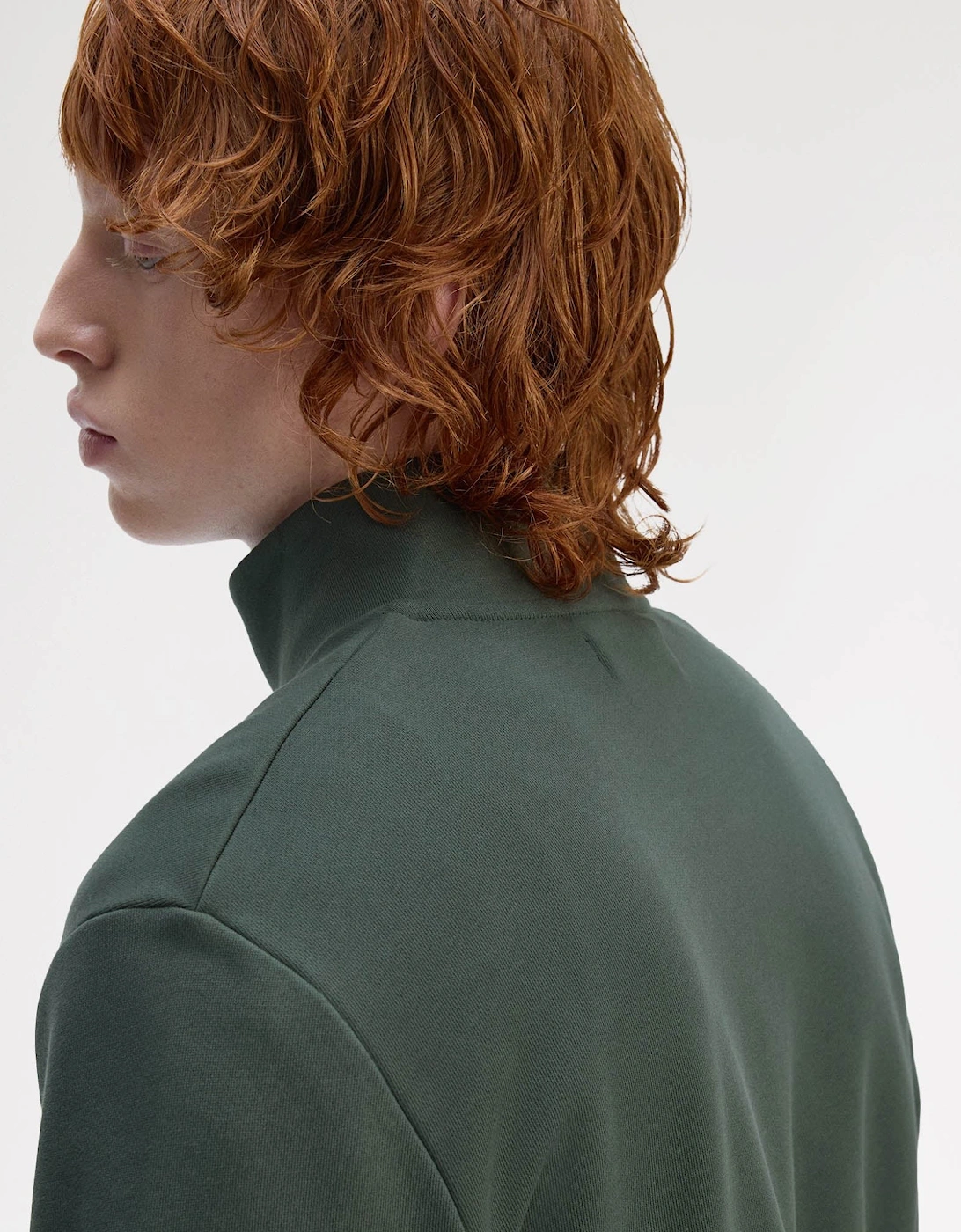 Mens Half Zip Sweatshirt - Court Green/Snow White/Navy 53A