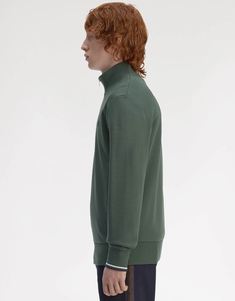 Mens Half Zip Sweatshirt - Court Green/Snow White/Navy 53A