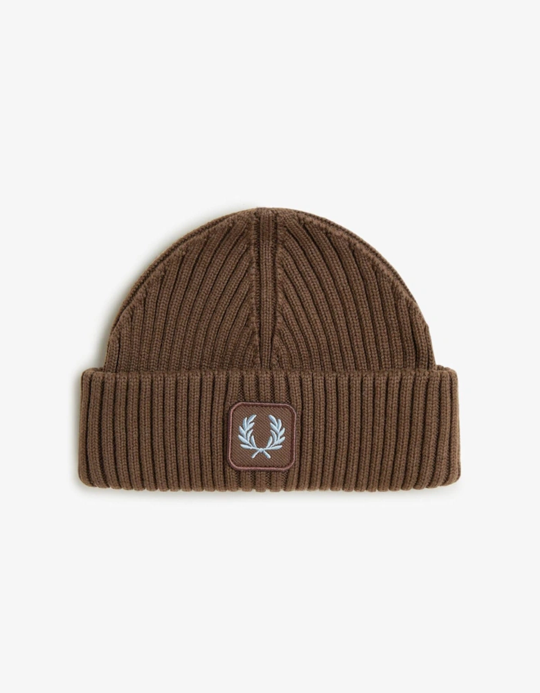 Mens Cotton Ribbed Beanie - Burnt Tobacco Q21
