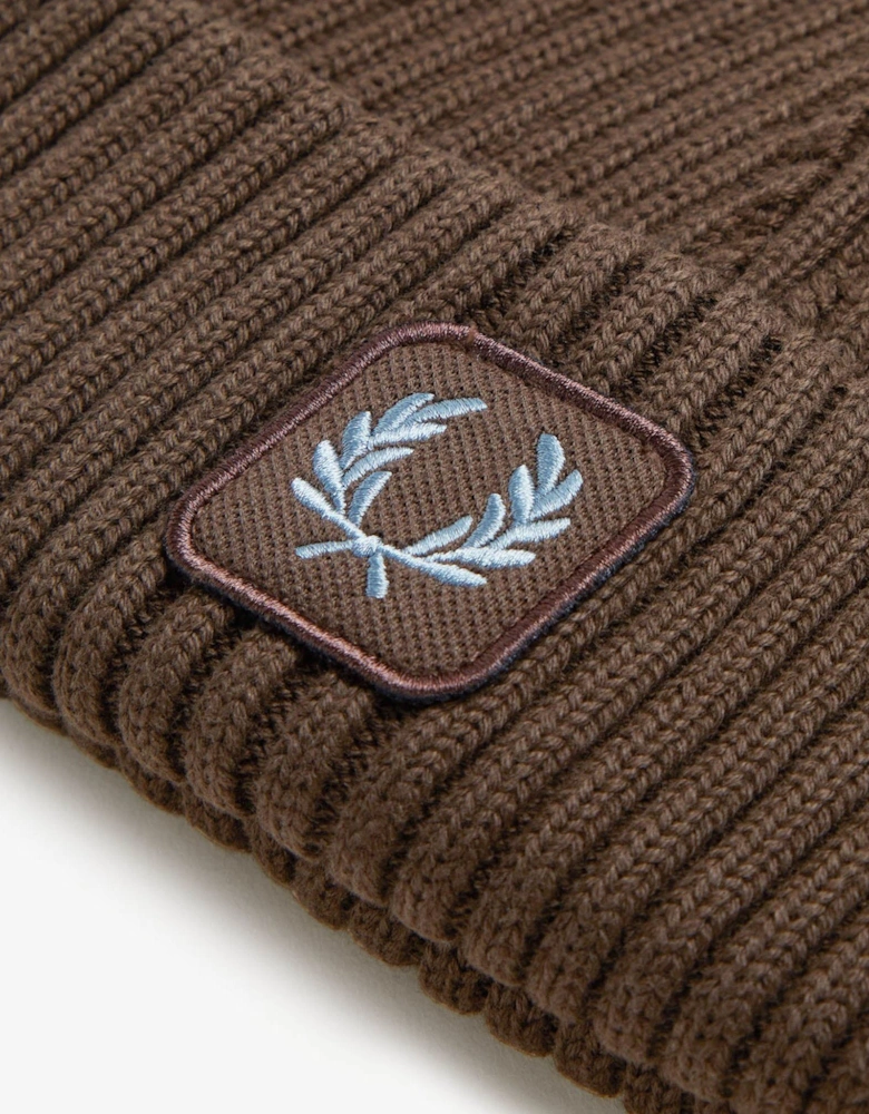 Mens Cotton Ribbed Beanie - Burnt Tobacco Q21