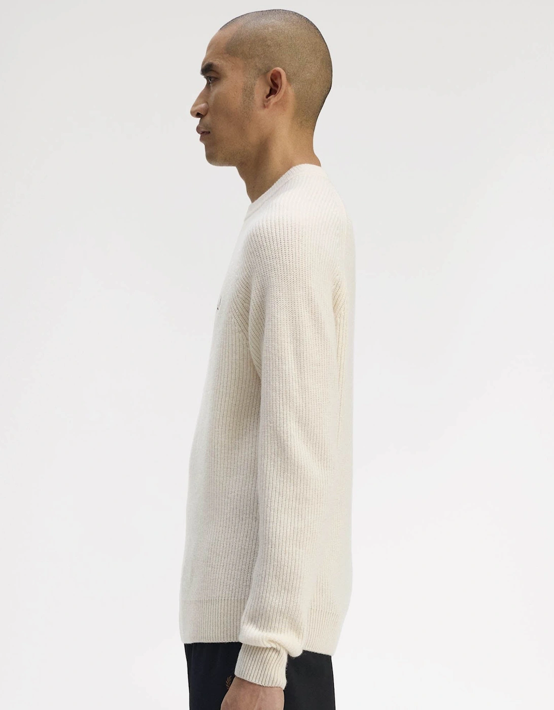 Mens Lambswool Raglan Jumper - Ecru 560