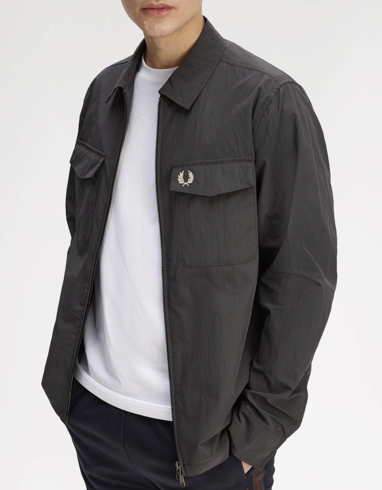 Mens Zip Overshirt - Anchor Grey Y93