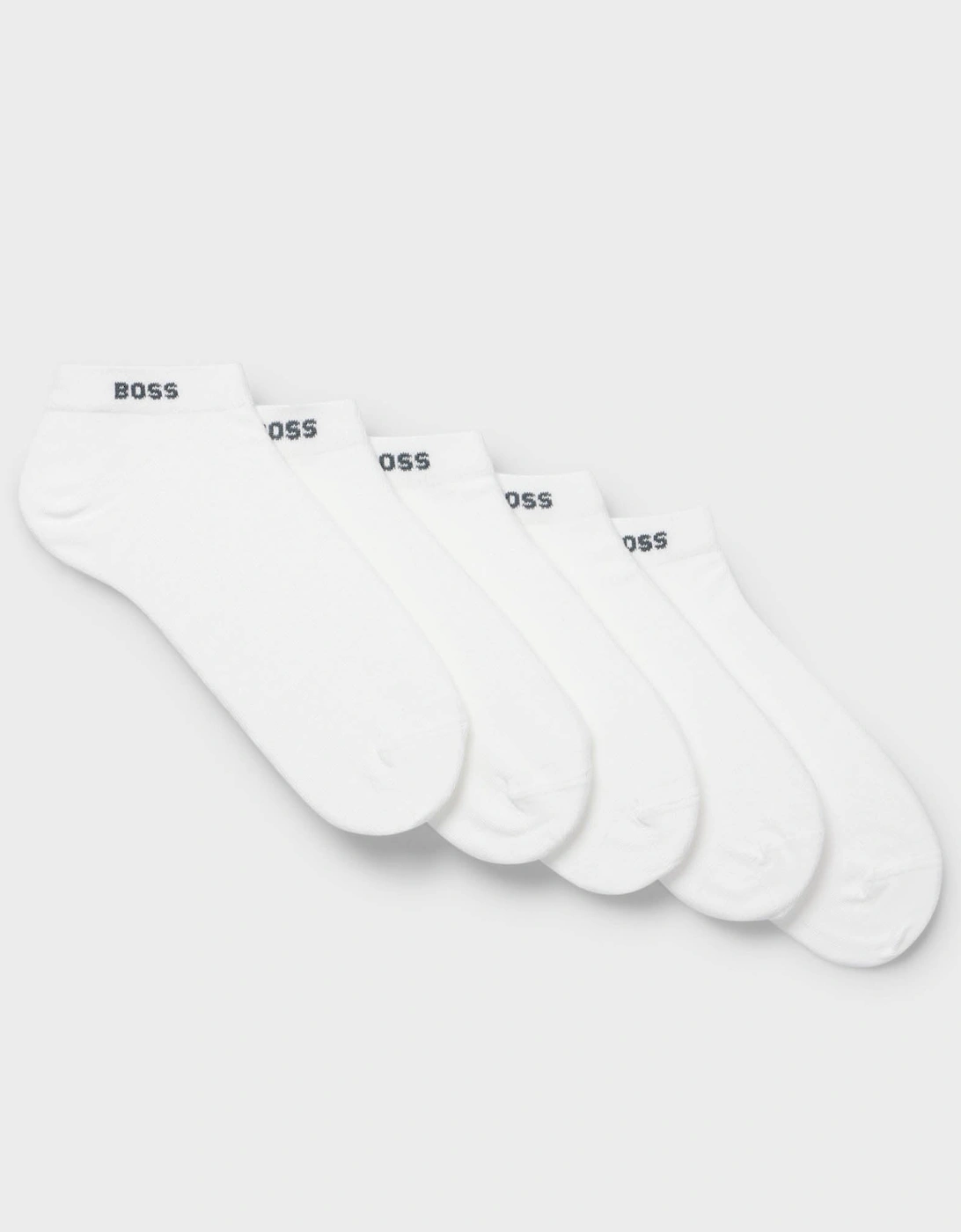 BOSS Orange 5-Pack Mens Cotton-Blend Ankle Socks - White 100, 2 of 1