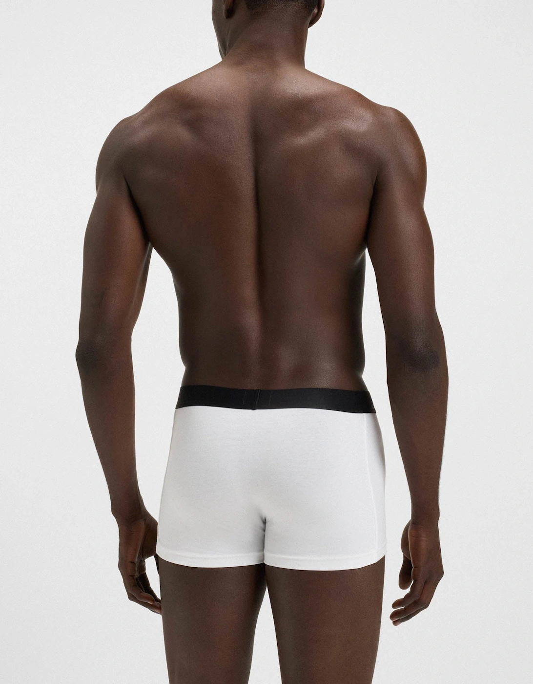 BOSS Orange 3-Pack Mens Stretch-Cotton Trunks with Logo Waistbands - White/Grey/Black 999