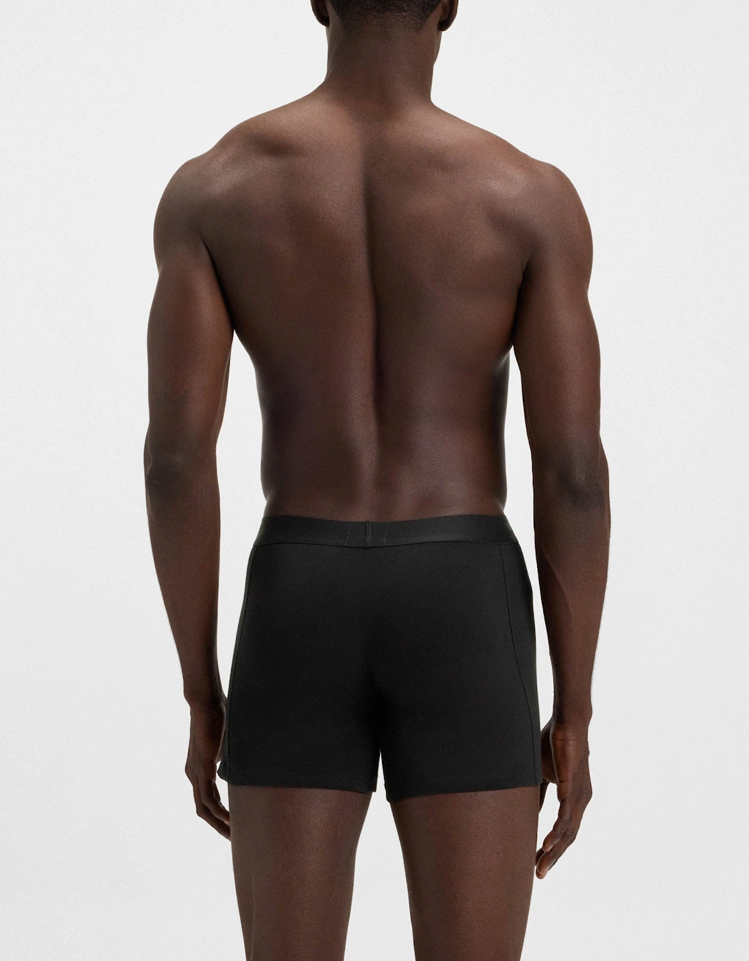 BOSS Orange 3-Pack Mens Stretch Cotton Boxer Briefs - Black 001