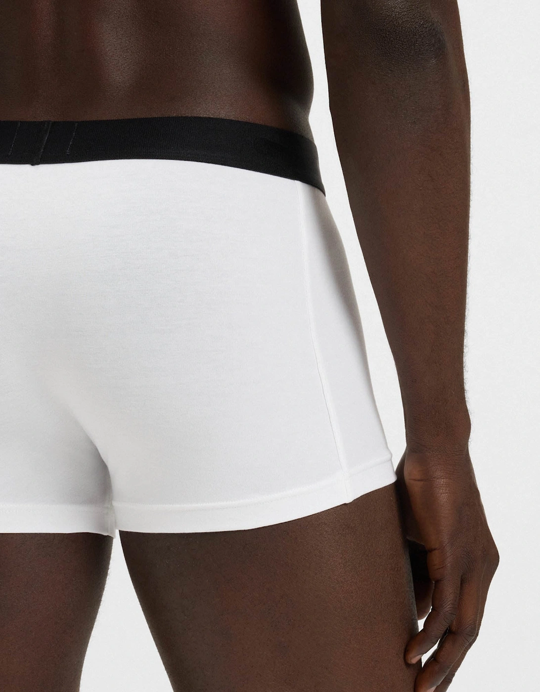 BOSS Orange 3-Pack Mens Stretch-Cotton Trunks with Logo Waistbands - White 100