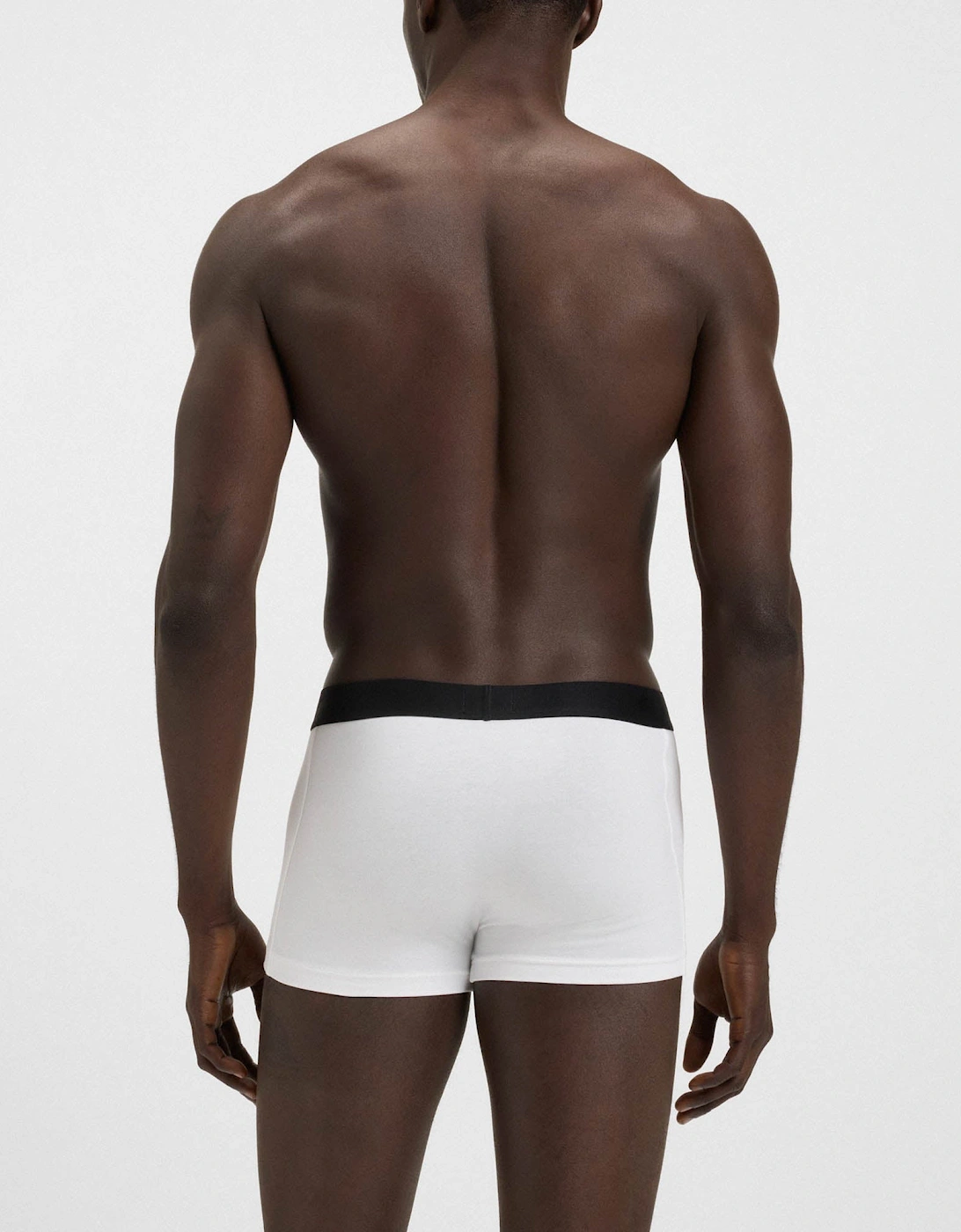 BOSS Orange 3-Pack Mens Stretch-Cotton Trunks with Logo Waistbands - White 100