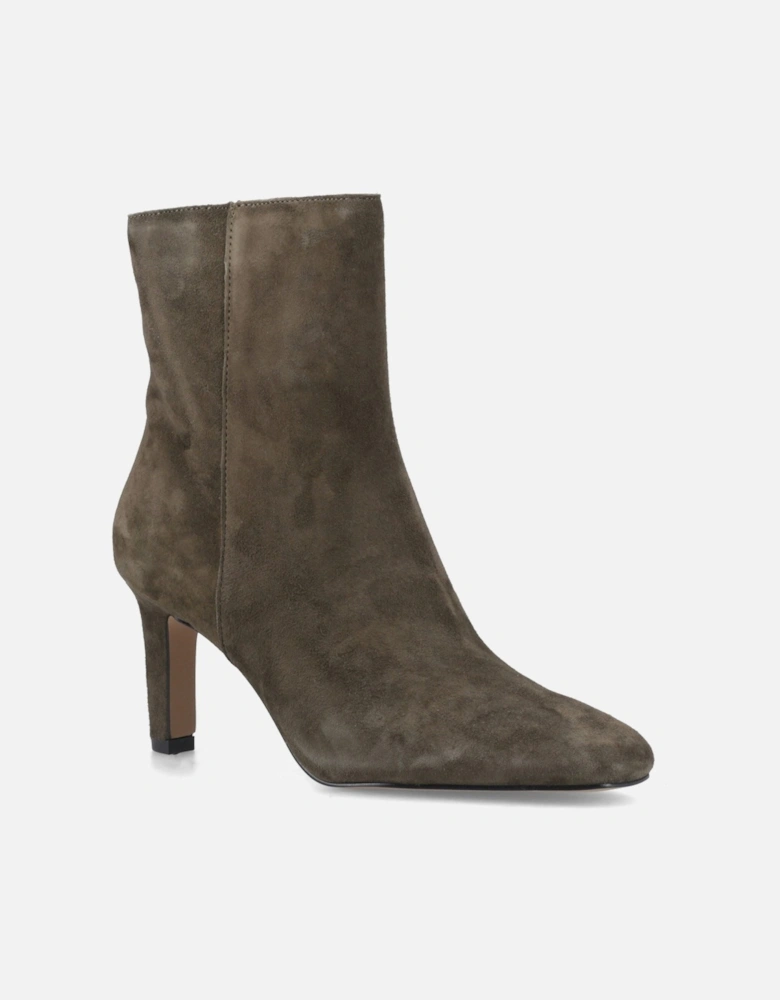 Dune Ovation Suede Women's Khaki Heeled Ankle Boots