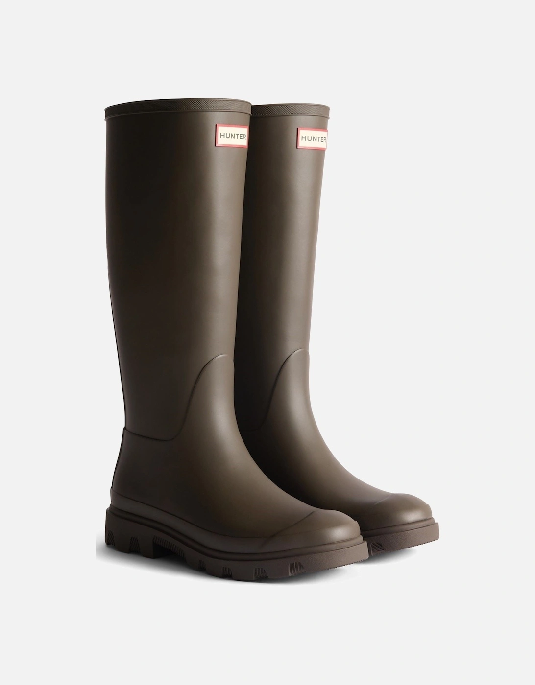 Hunter Women's Brown Downpour Tall Boot Rubber Chocolate Wellington Boots - : 5 Size 5