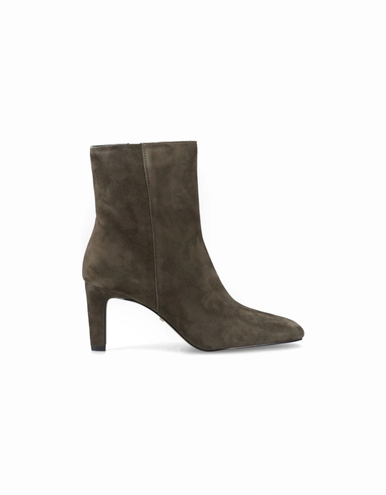 Dune Ovation Suede Women's Khaki Heeled Ankle Boots